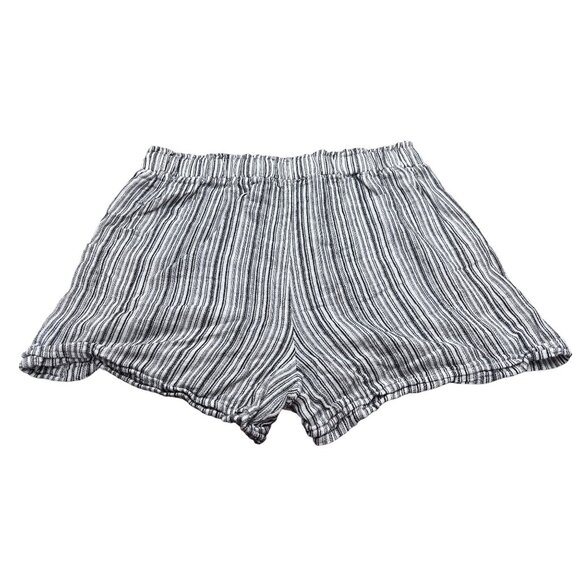 Time And Tru Womens Black & White Striped Shorts Size L - Picture 1 of 8